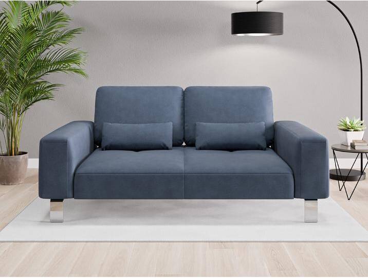 Einzelsofa Tokio - Blau (Saphirblau) - Geprägter Mikrofaserstoff von Casarista