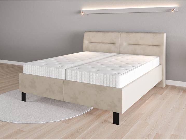Lattenrost-Bett 180x200 Nr. 1 - Beige/Braun (Beige) - Vintage Velours von Casarista