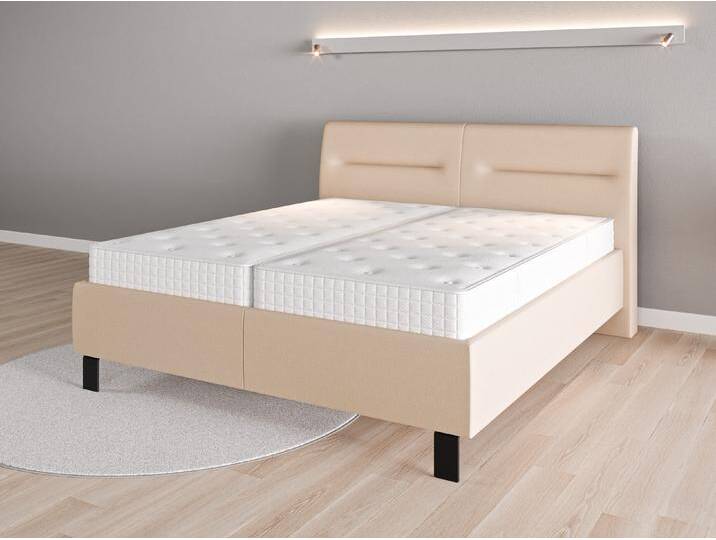 Lattenrost-Bett 180x200 Nr. 1 - Beige/Braun (Braunbeige) - Feiner Mikrofaserstoff von Casarista