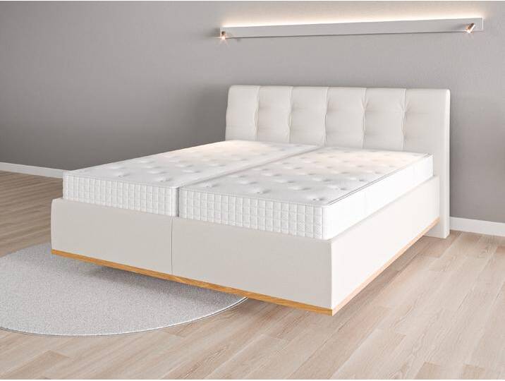 Lattenrost-Bett 180x200 Nr. 1 - Beige/Braun (Cremeweiß) - Softwolle von Casarista