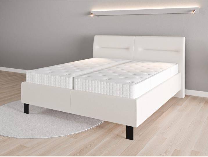 Lattenrost-Bett 180x200 Nr. 1 - Beige/Braun (Cremeweiß) - Softwolle von Casarista
