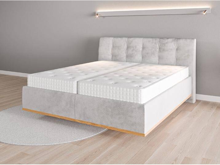 Lattenrost-Bett 180x200 Nr. 1 - Grau (Achatgrau) - Grober Mikrofaserstoff von Casarista