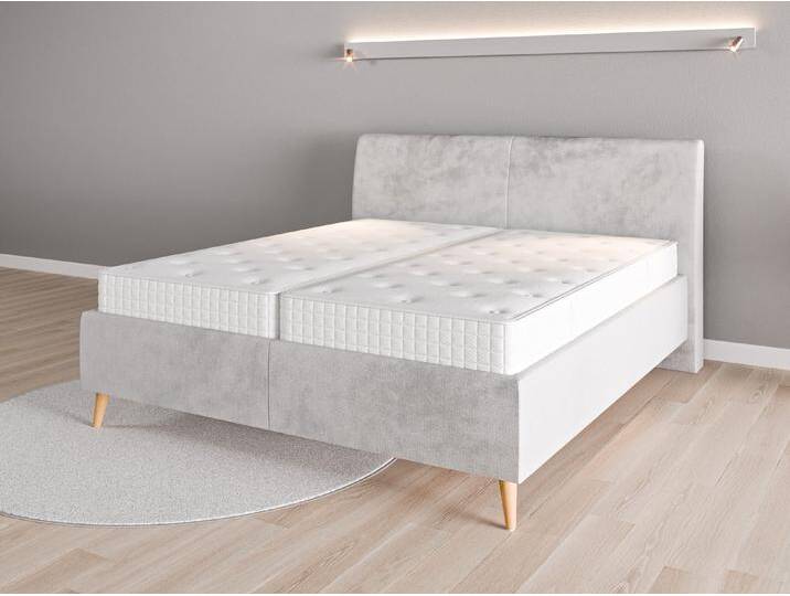 Lattenrost-Bett 180x200 Nr. 1 - Grau (Achatgrau) - Grober Mikrofaserstoff von Casarista