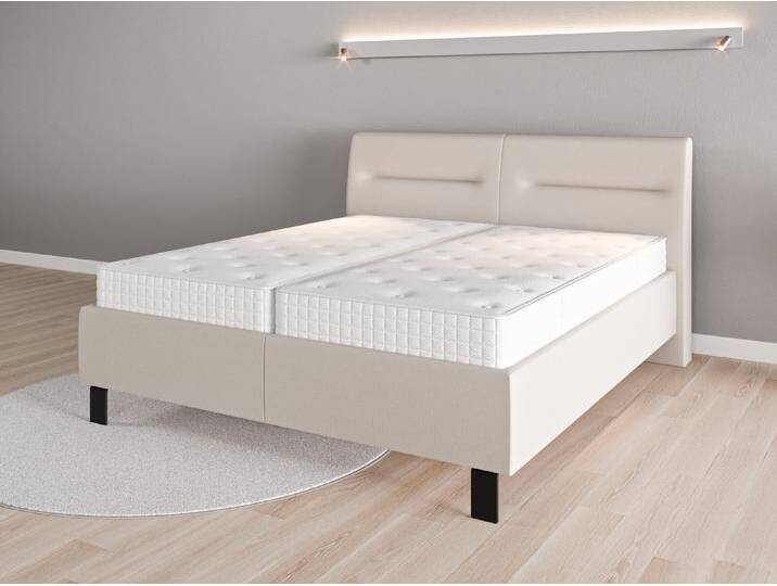 Lattenrost-Bett 180x200 Nr. 1 - Grau (Graubeige) - Feiner Mikrofaserstoff von Casarista