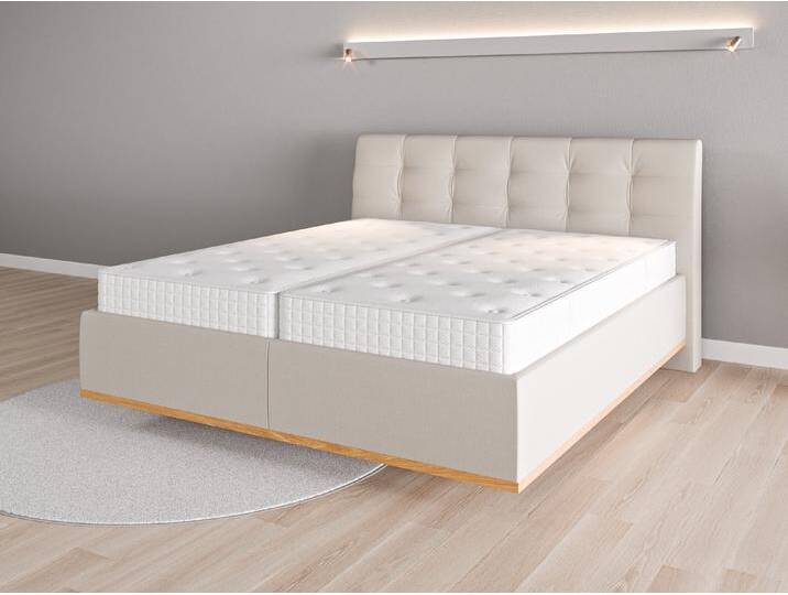 Lattenrost-Bett 180x200 Nr. 1 - Grau (Graubeige) - Feiner Mikrofaserstoff von Casarista
