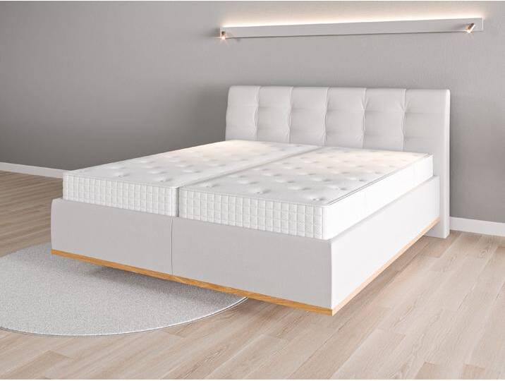 Lattenrost-Bett 180x200 Nr. 1 - Grau (Lichtgrau) - Feiner Mikrofaserstoff von Casarista