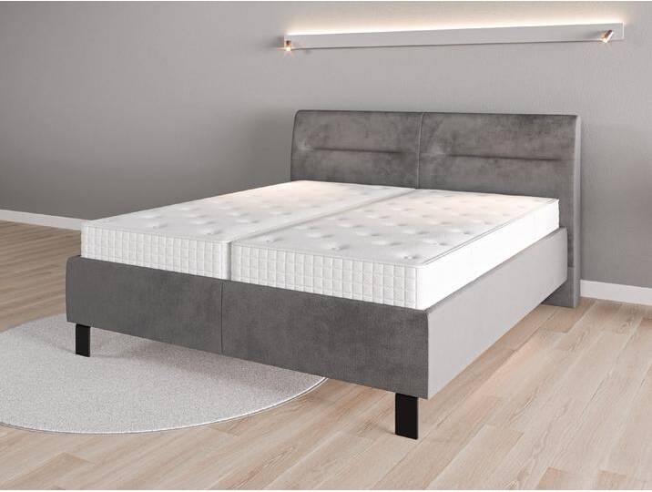 Lattenrost-Bett 180x200 Nr. 1 - Grau (Mausgrau) - Grober Mikrofaserstoff von Casarista