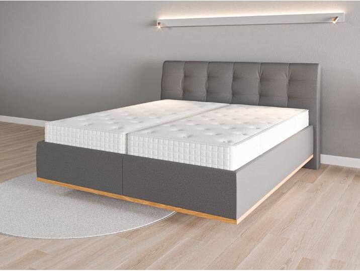 Lattenrost-Bett 180x200 Nr. 1 - Grau (Schiefergrau) - Softwolle von Casarista