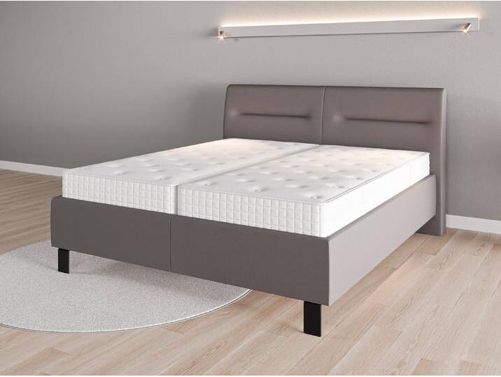 Lattenrost-Bett 180x200 Nr. 1 - Grau (Steingrau) - Feiner Mikrofaserstoff von Casarista
