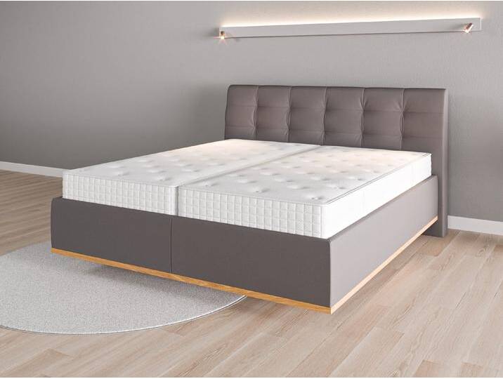 Lattenrost-Bett 180x200 Nr. 1 - Grau (Steingrau) - Feiner Mikrofaserstoff von Casarista
