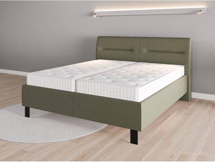 Lattenrost-Bett 180x200 Nr. 1 - Grün (Farngrün) - Feiner Strukturstoff von Casarista
