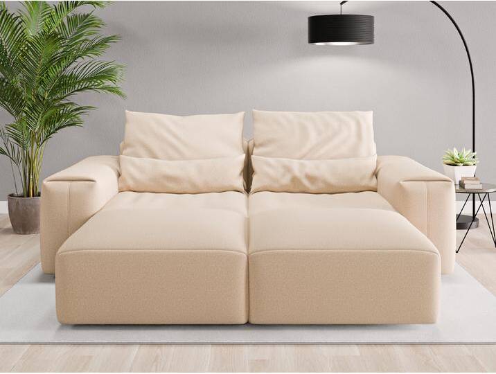 Loveseat Denver - Beige/Braun (Beige) - Softwolle von Casarista