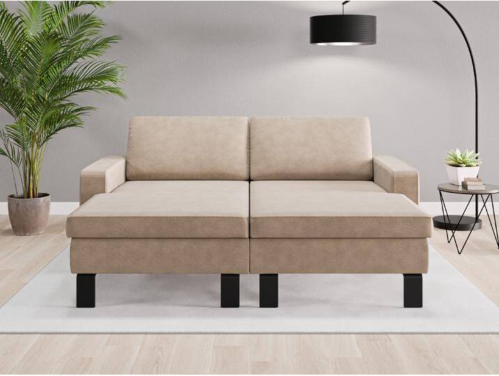 Loveseat Rio - Beige/Braun (Braungrau) - Geprägter Mikrofaserstoff von Casarista