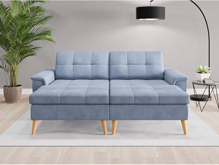 Loveseat Rio - Blau (Jeansblau) - Vintage Velours von Casarista