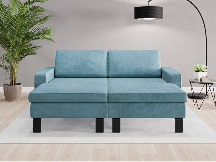 Loveseat Rio - Blau (Perlenzian) - Grober Mikrofaserstoff von Casarista