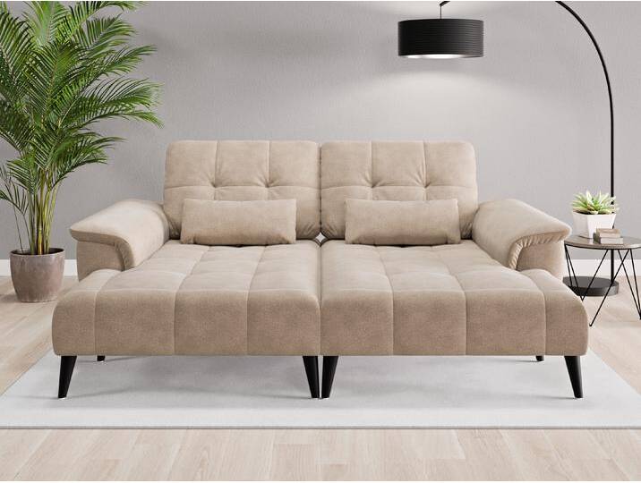 Loveseat Tokio - Beige/Braun (Braungrau) - Geprägter Mikrofaserstoff von Casarista