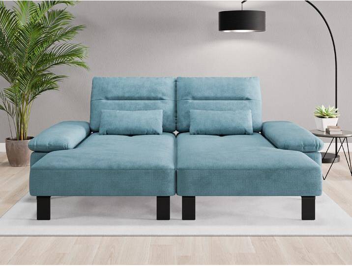 Loveseat Tokio - Blau (Perlenzian) - Grober Mikrofaserstoff von Casarista