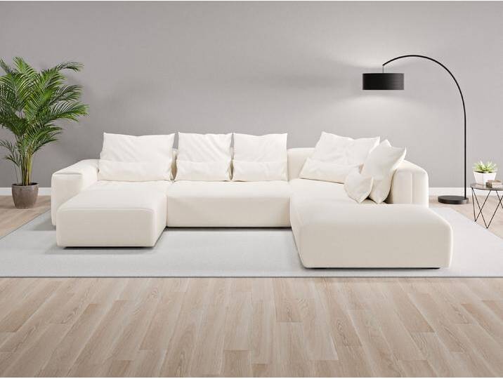 Wohnlandschaft Denver Nr. 1 links - Beige/Braun (Cremeweiß) - Feiner Strukturstoff von Casarista