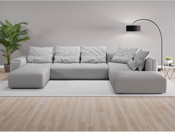 Wohnlandschaft Denver Nr. 1 links - Grau (Lichtgrau) - Softwolle von Casarista