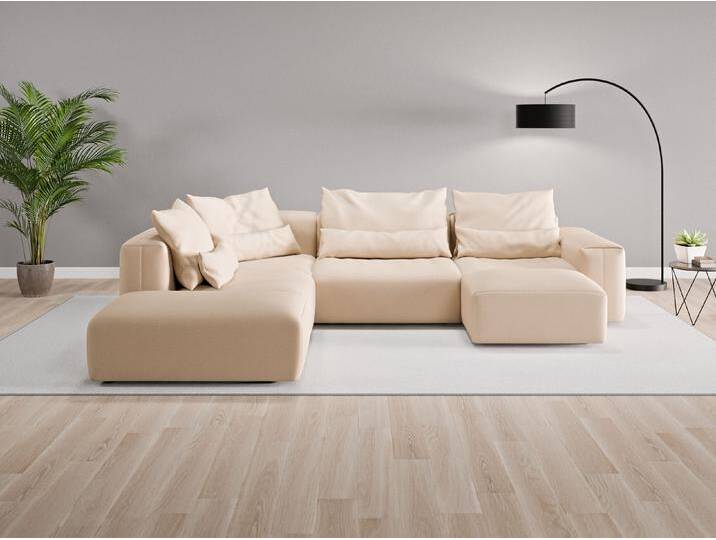 Wohnlandschaft Denver Nr. 1 rechts - Beige/Braun (Braunbeige) - Feiner Mikrofaserstoff von Casarista