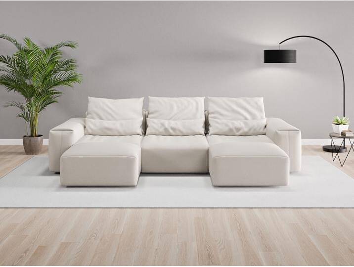 Wohnlandschaft Denver Nr. 2 - Grau (Graubeige) - Feiner Mikrofaserstoff von Casarista