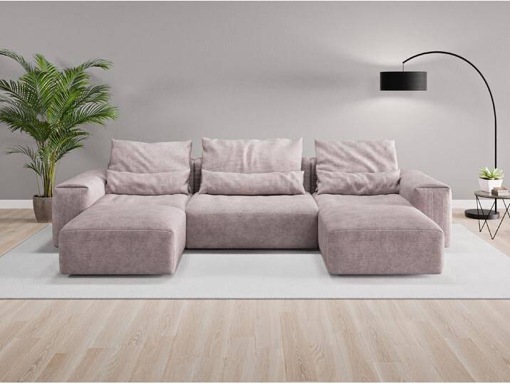 Wohnlandschaft Denver Nr. 2 - Rosa (Altrosa) - Cordstoff von Casarista