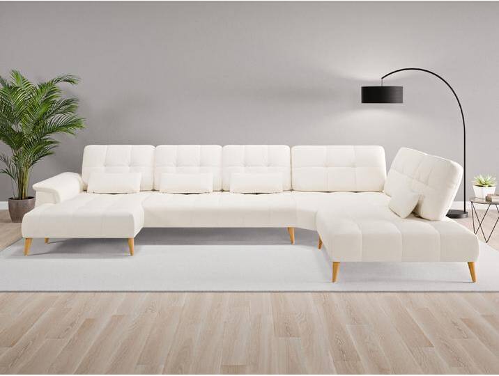 Wohnlandschaft Tokio Nr. 1 links - Beige/Braun (Cremeweiß) - Feiner Strukturstoff von Casarista