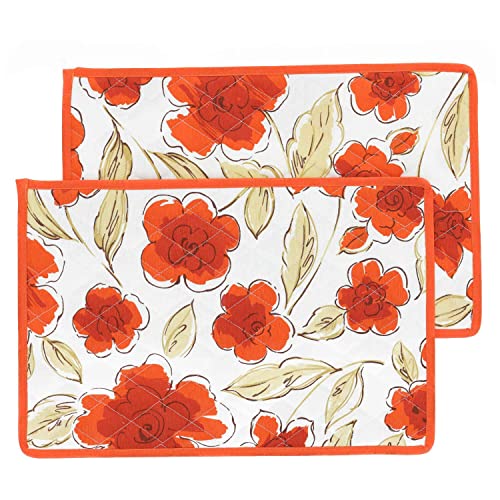 Casatessile Amerikanische Tischsets Set von 2 Stück Rose Style Frühstücks-Tischsets aus Stoff, 2er-Set Tischsets aus amerikanischer Baumwolle. Casatessile Amerikanische Tischsets Set von 2 Stück Rose Style Frühstücks-Tischsets aus Stoff, 2er-Set Tischsets aus amerikanischer Baumwolle. von Casatessile