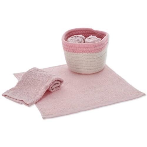 Casatessile Badezimmer-Waschlappen-Set mit Korb JORDA Gästehandtücher, Baumwollschwamm Badetücher für Gesicht, Bidet, Kinder - ROSA Casatessile Badezimmer-Waschlappen-Set mit Korb JORDA Gästehandtücher, Baumwollschwamm Badetücher für Gesicht, Bidet, Kinder - ROSA von Casatessile