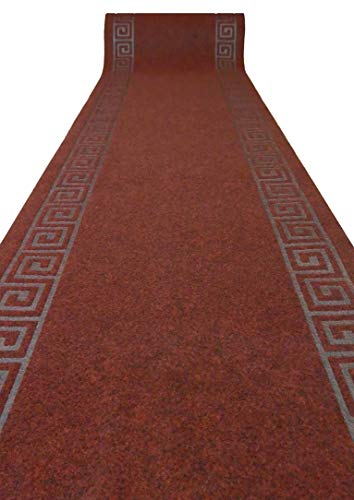 Casatessile Grek Inca Teppichläufer 68 cm breit pro Meter - Rosso von Casatessile