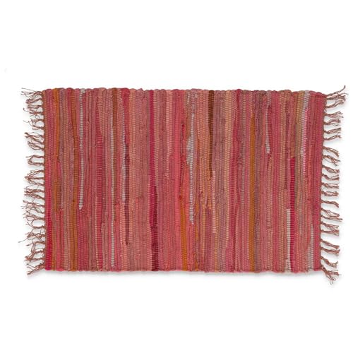Casatessile Mehrzweck-Teppichmatte mit Fransen PEZZOTTO Badezimmer, Küche, Schlafzimmer: Teppichboden - Rosso, 230 cm. von Casatessile