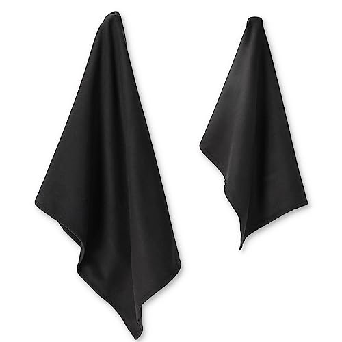 Casatessile Mikrofaser Handtücher Paar 1 cm 40x60 + 1 cm 50x100 - Nero von Casatessile