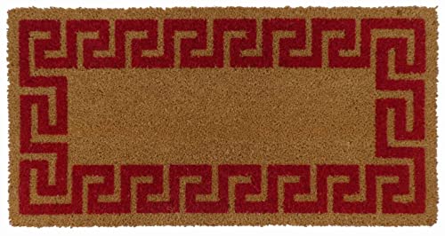 Casatessile rutschfeste Fußmatte in natürlicher Kokosnuss IMPERATORE GRECA Eleganter Eingangsteppich - Bordeaux, 40x80 cm. von Casatessile