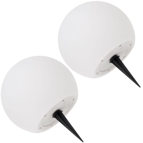 Casativo 2er-Set Solar-LED-Leuchtkugel, Ø 30cm, RGBW mit Fernbedienung, 60 Lu, IP67. Farbwechsel-Lichtkugel für Garten & Terrasse, wetterfest & kabellos von Casativo