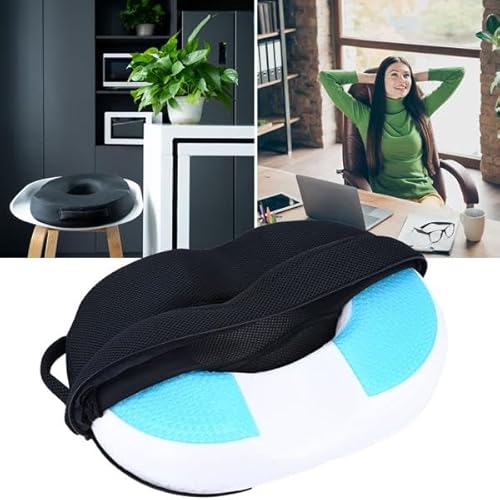 Casativo Ergonomischer Gel Sitzring aus Memory-Gel-Schaum, Komfort Sitzpolster entlastet Becken, Rücken und Steissbein, für Stuhl, Bürostuhl oder auch im Auto von Casativo
