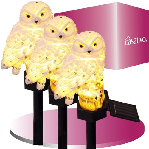 Casativo LED Gartenleuchte Eule mit Akku und Solar Panel, 3er Spar Set, wetterfest und witterungsbeständig, Dämmerungssensor, effektvolle Lichtquelle für Garten und Balkon Casativo LED Gartenleuchte Eule mit Akku und Solar Panel, 3er Spar Set, wetterfest und witterungsbeständig, Dämmerungssensor, effektvolle Lichtquelle für Garten und Balkon von Casativo