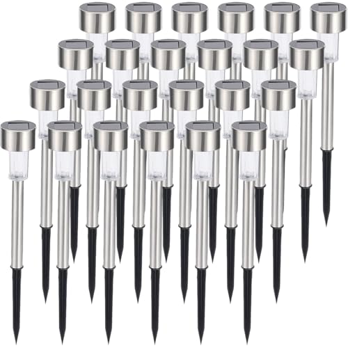 Casativo-Lighting Edles 24er-Set Solar-Wegeleuchten mit Erdspiess & Dämmerungssensor - Wetterfest & vollautomatisch - sichere Wege & stilvolle Akzente (24) von Casativo