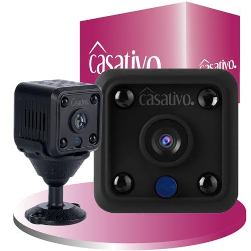 Casativo Mini Kamera WLAN Micro-IP-Akkubetrieb - HD 720p - 120° Weitwinkel & Nachtsicht - Diskret, leistungsstark - Sichern Sie Ihr Zuhause jederzeit & überall von Casativo
