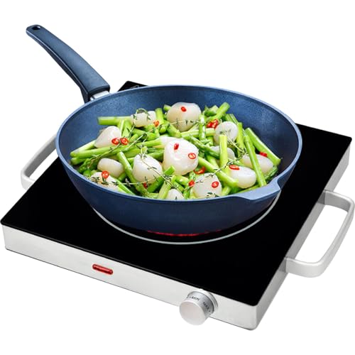 Casativo Mobile Glaskeramik-Kochplatte, Edelstahl Gehäuse u. Infrarot-Wärme, Ø 20cm, 2.000 Watt, stufenlose Temperaturregelung, tragbares Ceranfeld von Casativo