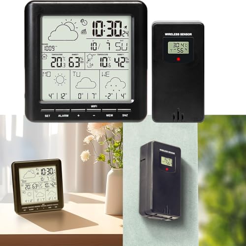 Casativo WLAN-Wetterstation mit Aussensensor: 4-Tage-Prognose, App-Zugriff weltweit, Schwarz – Übersichtliches Display für genaue Wetterdaten Casativo WLAN-Wetterstation mit Aussensensor: 4-Tage-Prognose, App-Zugriff weltweit, Schwarz – Übersichtliches Display für genaue Wetterdaten von Casativo