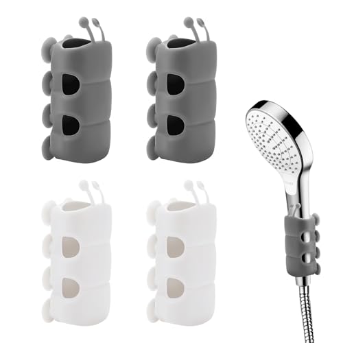 Casbomy 4 Stück Duschkopfhalterung Ohne Bohren Handbrause, Duschbrause Halterung mit Bionische Saugnapf, Duschkopf Silikon Halterung, Abnehmbarer Positionierbare Wand Duschkopfhalterung(Weiß und Grau) Casbomy 4 Stück Duschkopfhalterung Ohne Bohren Handbrause, Duschbrause Halterung mit Bionische Saugnapf, Duschkopf Silikon Halterung, Abnehmbarer Positionierbare Wand Duschkopfhalterung(Weiß und Grau) von Casbomy