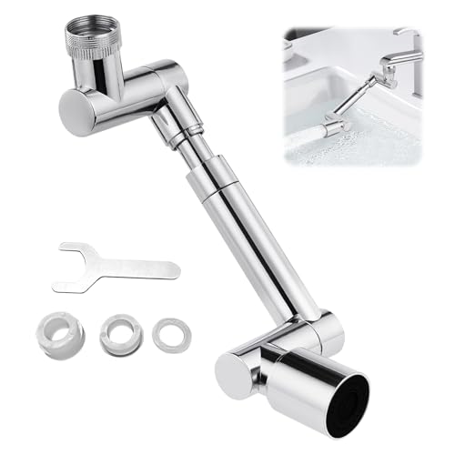 Casbomy Drehbarer Wasserhahn Aufsatz, 1440 Grad Drehbarer Multifunktionaler Wasserhahn Verlängerungshahn, Wasserhahnaufsatz mit 2 Einstellbarer Adapter, Wasserhahnverlängerung für Bad und Küche Casbomy Drehbarer Wasserhahn Aufsatz, 1440 Grad Drehbarer Multifunktionaler Wasserhahn Verlängerungshahn, Wasserhahnaufsatz mit 2 Einstellbarer Adapter, Wasserhahnverlängerung für Bad und Küche von Casbomy