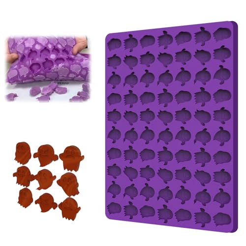 Halloween Geist Silikonform, 70 Gitter Formwerkzeug für Halloween Kekse Backen und DIY Schokolade Herstellen, 9 Verschiedene Geist-Emoticons, für Halloween Süßigkeiten Gegenseitiges Schenken Gifts von Casbomy