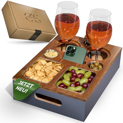 Cascalino's® Couchbar Snackbox mit 2+2 Snackschalen aus Edelstahl - Sofatablett aus Holz | Sofa Organizer mit Getränkehalter | Couch Tablett Holz, Couch bar, Sofa Butler, Couch Organizer, Tablett Cascalino's® Couchbar Snackbox mit 2+2 Snackschalen aus Edelstahl - Sofatablett aus Holz | Sofa Organizer mit Getränkehalter | Couch Tablett Holz, Couch bar, Sofa Butler, Couch Organizer, Tablett von Cascalino's