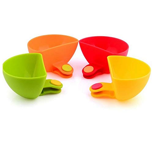 4 Stück Dip Clips Schüssel-Platten-Clip-on-Halter, Assorted Dip Clip Container Dish Für Tomatensauce, Salz Essig Zucker Geschmack Gewürze Schüssel/Random Color von Case Cover