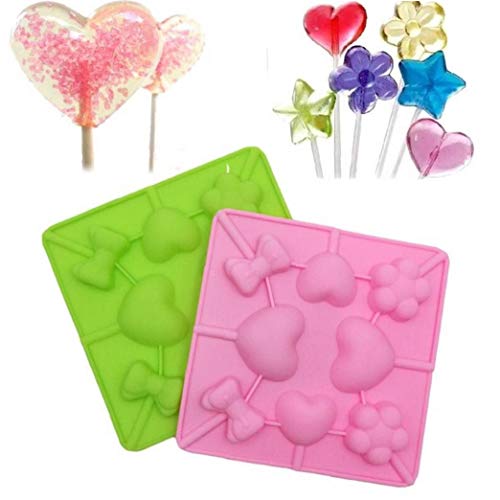 Case Cover 1 Packung Silikon-schokoladen-lutscher-Form 8 Löchern, Herz-Form-Blumen-Form-Kuchen-gelee-süßigkeit-EIS-Form von Case Cover