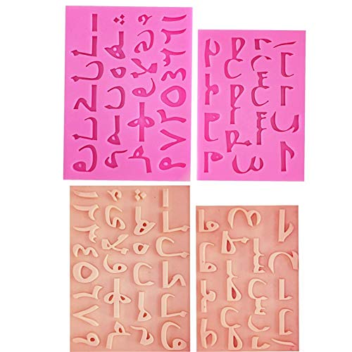 2st Arabisch Alphabet Letter Anzahl Silikon-fondant Moulds Partei Kuchen, Die Werkzeuge Süßigkeit Schokolade Zuckermasse Moulds (zufällige Farbe) von Casecover