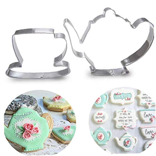 DetonTsai Teekanne-Set 2st Teekanne Tee-Schalen-Set Ausstecher Edelstahl-Fondant-Kuchen-Form-Werkzeug Für Heim DetonTsai Teekanne-Set 2st Teekanne Tee-Schalen-Set Ausstecher Edelstahl-Fondant-Kuchen-Form-Werkzeug Für Heim von Case Cover