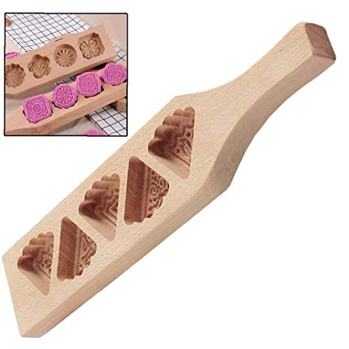 Casecover 4 Blumen Aus Holz Plätzchen DIY Mooncake Moulds Kürbiskuchen Grüne Bohnen-Kuchen Muffin Cups Kürbiskuchen von Casecover