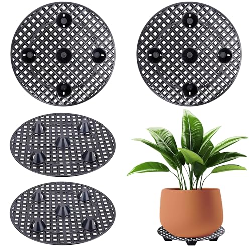 Casenly Topfpflanzenständer Blumentopf Ständer Drainage Mesh, Rund Blumentopfgitter Pad, 4 Stück Drainage Gitter Blumentopf für Innen Bonsai Außen Schale Garten Pflanzkübel Untersetzer 20cm von Casenly